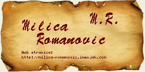 Milica Romanović vizit kartica